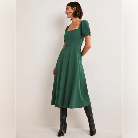 Boden Short Sleeve Green Jersey Midi Dress, US 2 - Picture 5 of 5